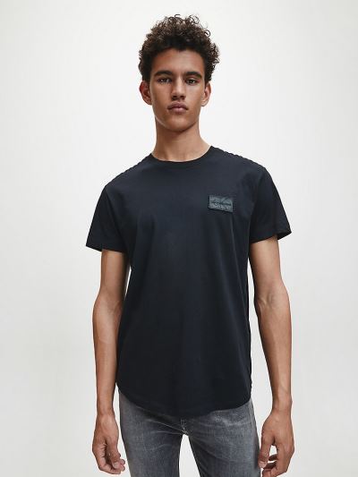 Calvin Klein Ruhák HU335193 | Calvin Klein Organic Cotton Quilted Detail Férfi Póló Fekete